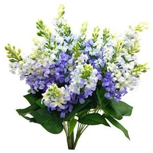 Guagb Artificial Fake Flowers Silk Plastic Plant Arrangement for Home Lilac - Picture 1 of 8