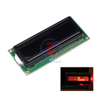 LCD 1602A 5V 16x2 DOT Matrix Display Module Red Character Black Background - Bild 1 von 4