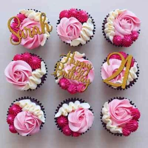 Custom Cupcake Charm cake topper Glitter Cardstock Personalised Cake Topper - Picture 1 of 2