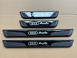 4PCS Black Car Door Scuff Sill Cover Panel Step Protector For Audi Accessories