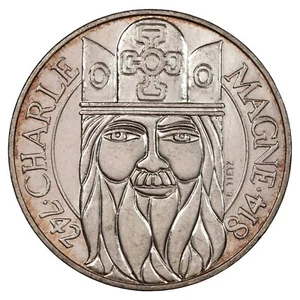 France - 100 Francs 1990 Charlemagne AU - F.458/2 Gad.905 KM.982 Coin - Picture 1 of 2