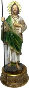 Estatua religiosa de San Judas con base decorativa, figura católica de 9 pulgadas, verde - Imagen 1 de 2