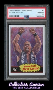 2021 Topps Living WWE #1 Stone Cold Steve Austin PSA 10 (GEM MINT) - Picture 1 of 2