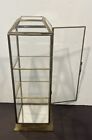 Vintage Brass and Glass Display Box Case Mirrored Bottom 3 Tiered Elevated Top