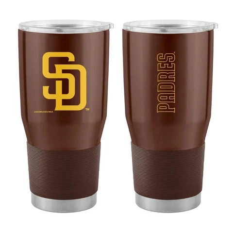 San Diego Padres 30oz Stainless Steel Travel Tumbler [NEW] Mug Glass Cup Cover