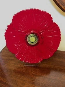 EINZIGARTIGE flache Servierplatte - Nanette Vacher's FLEUR ROUGE Collection - Bild 1 von 6