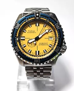 SKX007 Yellow Dial Rally Blue Bezel NH35 Men's Modded Custom Divers Watch - Picture 1 of 10