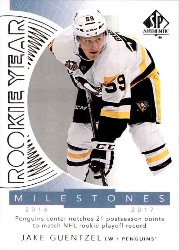 2017-18 Upper Deck SP Authentic Rookie Year Milestones Jake Guentzel #RYM-JG - Image 1 of 2