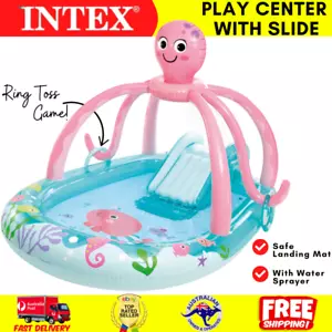 Intex Kids Play Centre Pool Octopus Inflatable Slide Water Spray Ring Toss Game - Picture 1 of 8