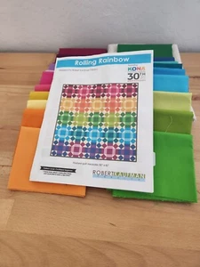 Rolling Rainbow Quilt Pattern with fabric - Picture 1 of 2