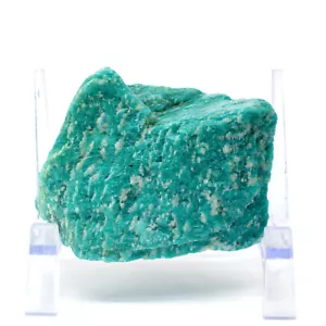 Piedra de cristal de feldespato mineral natural áspera amazonita verde azul 370 g - Rusia - Imagen 1 de 4