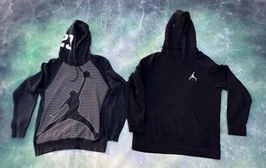 Lot of 2 Vintage Air Jordan Jumpman Men's Pull Over Hoodie Size M L. - Picture 1 of 8
