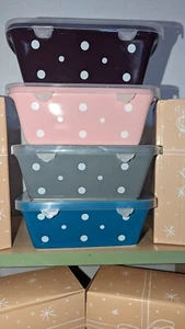 TEMP-TATIONS by Tara Polka Dot Loaf Pan Set w/Lids & Gift Boxes BRAND NEW Loaves - Picture 1 of 21