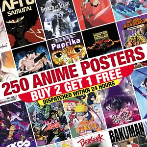 Top Classic Greatest 250 Anime Films Manga Posters Art Print Wall Room Decor A4