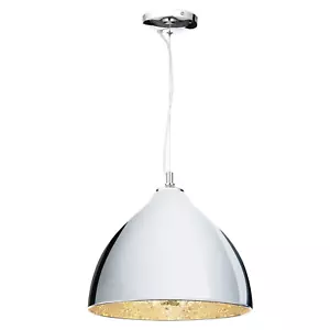 Luxury Pendant Ceiling Light Eli Inner Mosaic Dome 132cm Drop - Chrome 27058 N - Picture 1 of 4