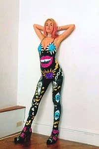 Pailletten Body Pailletten Overall Gunslinger Cowgirl Western Urban Cowgirl Rave - Bild 1 von 4