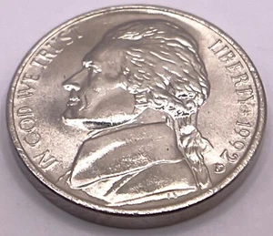 1992 D Jefferson Nickel 5C - Original Design Modern (SKU 145) - Picture 1 of 4