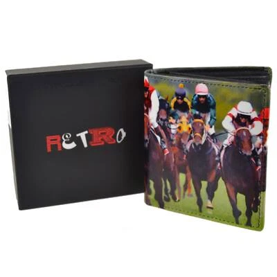 Mens Leather Tri-Fold Horse Racing Wallet by Retro Gift Box Grand National - Image 1 of 4