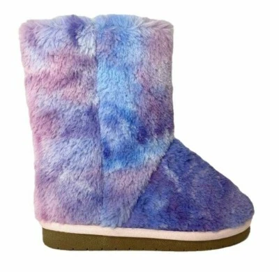 Infante/Niños Niña Colorido Imitación Piel Mukluks Arco Iris Invierno Esponjoso Zapatilla Botas  Foto 1 de 4