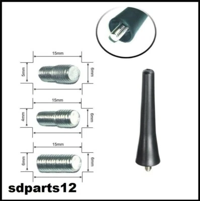 Mini Antenne de Toit Radio FM/AM/DAB 6.5cm Courte Pour Voiture Flexible 3 Vis - Photo 1/4