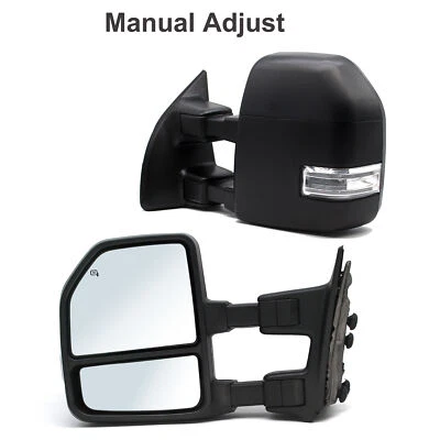 Пара ручных буксировочных зеркал для 1999-16 Ford F250 F-350 F-450 Super Duty LH+RH - Изображение 1 из 4