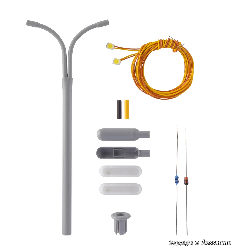 VIESSMANN 6723 Scala HO Kit lampione stradale a due luci mm 100 (Luce LED) - Immagine 1 di 1
