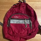 Vintage LL Bean Backpack RED Straps School/Book bag overnight camping zippers