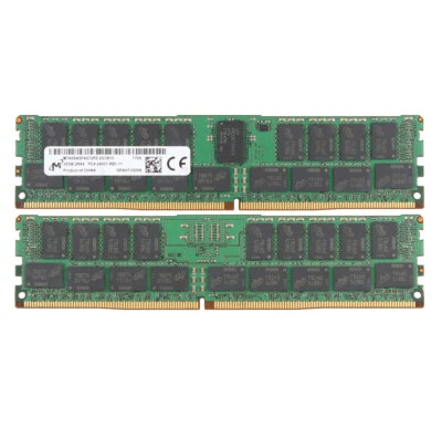 For Micron 2x 32GB PC4-2400T-RB1-11 2RX4 DDR4 ECC Server Memory RAM DIMM* - Image 1 of 4