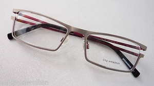 Brille Metallfassung silber rot Brillengestell eckig Damen Herren Grösse M - Bild 1 von 4