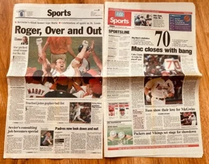 Periódicos Mark McGwire Cardinals jonrones 62 y 70 1998 San Diego U-T USA Today - Imagen 1 de 1