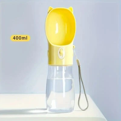 Botella de agua portátil para perros a prueba de fugas botella para beber con tazón para viajes Foto 1 de 4