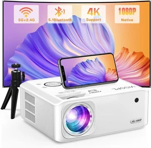 VISSPL 5G WiFi Bluetooth Projektor 18000L, Native 1080P 4K Unterstützt IOS Android - Bild 1 von 8