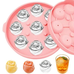 Silicone Ice Cube Tray Rose Ice Molds for Cocktails Mimosas Whiskey Ice Trays - Picture 1 of 8