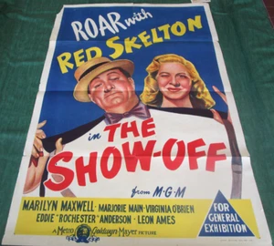 Red Skelton Marilyn Maxwell "The Show-Off" Roma Com 40x27" Austraian 1 Foglio 1945 - Foto 1 di 4