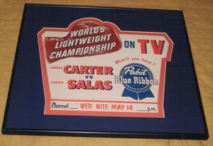 RARE 1952 JIMMY CARTER vs LAURO SALAS CHAMPIONSHIP framed boxing poster LA CA - Picture 1 of 1