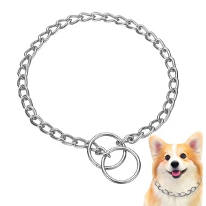 Collar de estrangulador para perros, cadena de estrangulador para perros eslabón deslizante de metal 19,7 pulgadas 2,5 mm (plateado) - Imagen 1 de 7