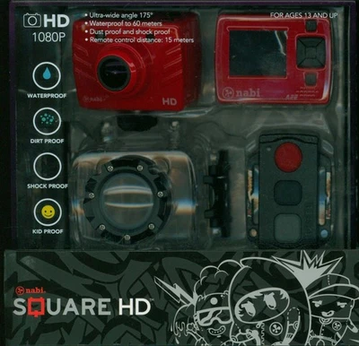 Cámara de acción para niños Nabi Square HD impermeable - video 1080p, a prueba de golpes/polvo/niños Foto 1 de 4