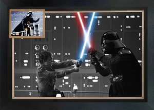 Darth Vader vs Luke Skywalker: David Prowse Signed - Star Wars Frame 38"x28" - Picture 1 of 2
