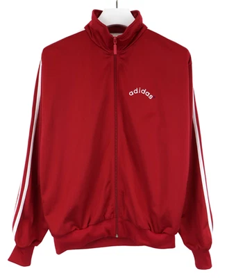 Sweat À Capuche ADIDAS Pour Homme UK 38/40 Vintage Zippé Rouge - Photo 1/4