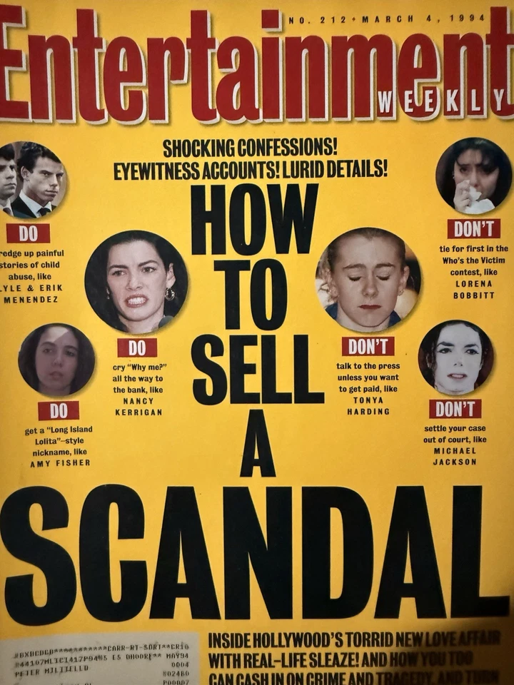 Entertainment Weekly Magazine Mar 4, 1994 How To Sell A Scandal - Image 1 of 1