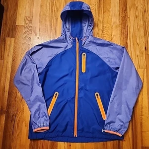Chaqueta cortavientos reflectante Under Armour Storm para correr cremallera completa con capucha para hombre XL - Imagen 1 de 8