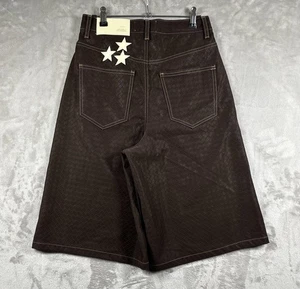 Scuffers lange Baggy PU Shorts Jorts 13” Herren 34 (tatsächliche Taille 27”) braun Skater - Bild 1 von 9