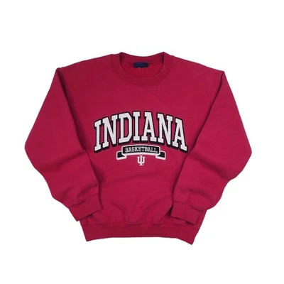 Vintage Indiana Hoosiers Basketball Embroidered Crewneck Sweatshirt Men’s S 90s  - Image 1 of 4