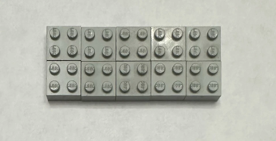 Vintage Modulex 10 Bricks 2x2 Gray with LEGO Logo - Image 1 of 1