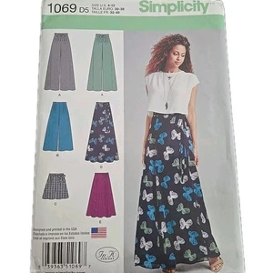 Simplicity 1069 Palazzo Pants Wide Leg Culotte Wrap Skirt Maxi Size 4-12 Uncut - Picture 1 of 4