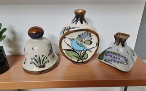 Vintage Set Of 3 Pieces Signed Authentic Ken Edwards Tonala Mexican Pottery. - Picture 1 of 10