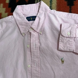 Ralph Lauren Oxfort Shirt Pink Mens XL Preppy Long Sleeve - Picture 1 of 11