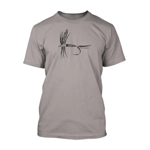 RepYourWater Feather Dry Fly Tee Silver Medium - Picture 1 of 2