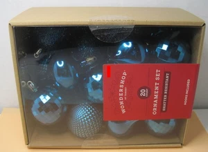 Wondershop Blue 2-inch Shatter Resistant (20 count) Ornament set Boxed - Picture 1 of 8
