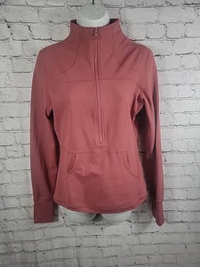 Womens Zyia Activewear 1/2 Zip Jacket Size Small Fitted Blush Pink - Picture 1 of 6